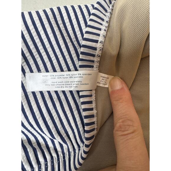 Cacique Swim Lane Bryant Blue & White Nautical Stripe Swim Skirt Sz: 22 - Picture 5 of 8